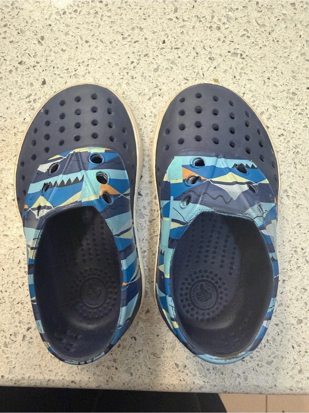 Native Kids Blue & Navy Patterned Slip-On Water Shoes